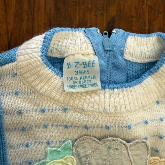 Vintage 90s B Z Bee Jungle Overalls Coveralls Jumpsuit Romper Size 3-6 Months - Picture 2 of 5